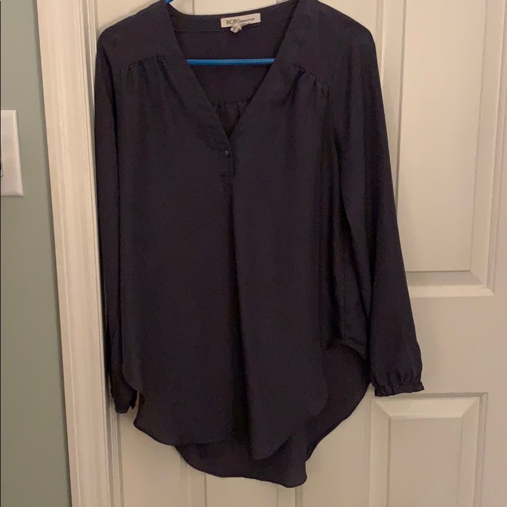 Long sleeve tunic blouse bcbg